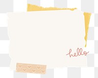 Png frame paper texture with ‘hello’ wording