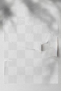 PNG ripped paper mockup with shadow