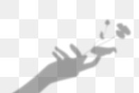 PNG flower in hand shadow design element