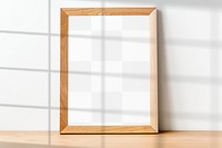 PNG wooden frame mockup with window shadow