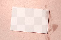 PNG blank card mockup with shadow of a rose