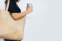 Png eco-friendly tote bag mockup women&rsquo;s apparel fashion shoot