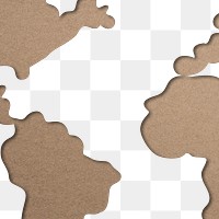 Png brown paper crafted world map graphic
