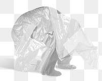 Png climate change remix graphic plastic bag in polar bear shape