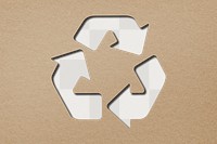 Png recycling symbol on brown textured background