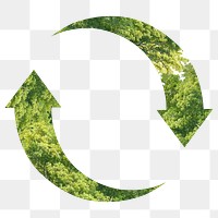 Png recycling symbol with green trees