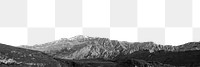 PNG grayscale mountain range design element