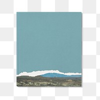 PNG canvas print mockup of minimal mountain with natural element