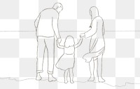 PNG family time simple line drawing