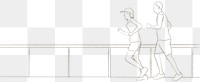 PNG runners jogging outdoors  simple line drawing