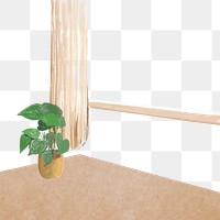 PNG home office transparent background color pencil illustration