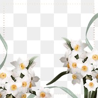 Png Easter border with daffodil on transparent background