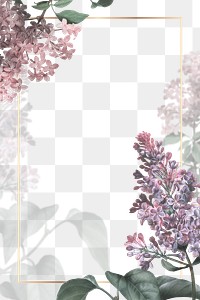 Png wedding frame with lilac border transparent background