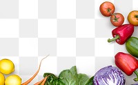 Png vegetables border transparent background for health and wellness campaign