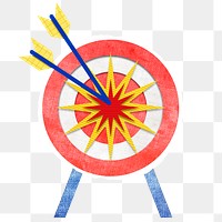 Png market targeting with colorful dart and arrow design element