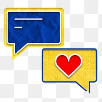 Png speech bubble with heart texting graphic