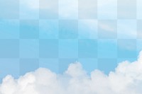 Sky png on transparent blue background