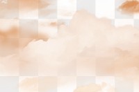 Orange cloud Png on abstract transparent background