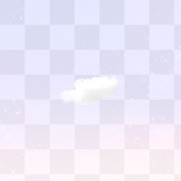 White cloud png on pastel transparent background