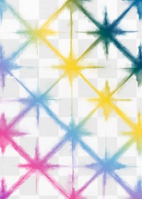 Tie dye png pattern on colorful watercolor transparent background