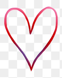 Heart png sticker in red color
