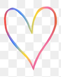 Heart png sticker in colorful color