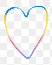 Heart png sticker in colorful color