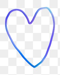 Heart png sticker in blue color