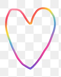 Heart png sticker in colorful color