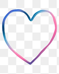 Heart png sticker in colorful color