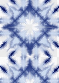 Shibori pattern png indigo tie dye on transparent background