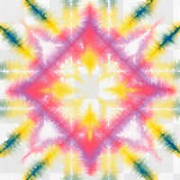 Tie dye png colorful pattern on transparent background