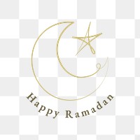 Png islamic logo with doodle star and crescent moon