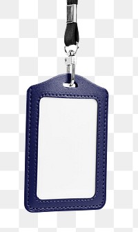 ID card png mockup in a lanyard on transparent background