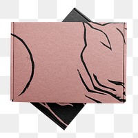 Pink paper box png, packaging for small business