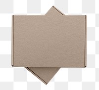 Png box mockup flat lay on texture background