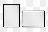 Png tablet screen mockup in vertical and horizontal