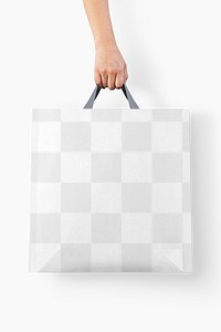 Png shopping bag mockup hand holding