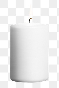 Candle png mockup on transparent background