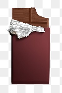 Png chocolate package mockup on transparent background