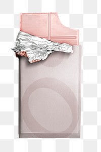 Png chocolate package mockup on transparent background