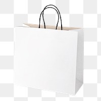 Png white paper bag mockup on transparent background