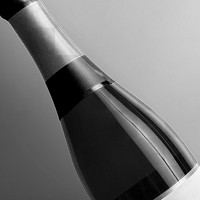 Png transparent label mockup on wine bottle