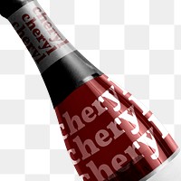 Png wine bottle mockup close up on transparent background