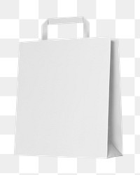 Png white paper bag mockup on transparent background