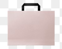 Png pink paper bag mockup on transparent background