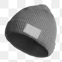 Png beanie mockup on transparent background