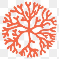 Coral minimal icon png illustration for branding