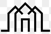 Minimal icon png illustration of building