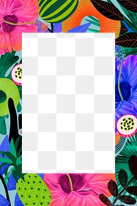 Tropical frame png with colorful pattern